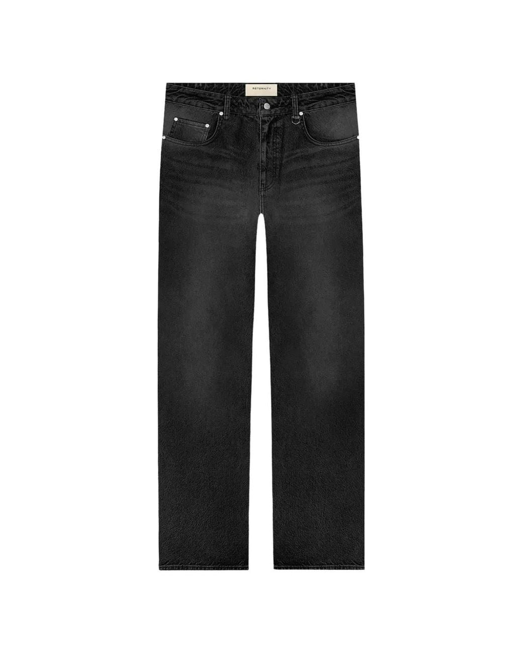 RETERNITY Black Essential Straight-Fit Jeans for men