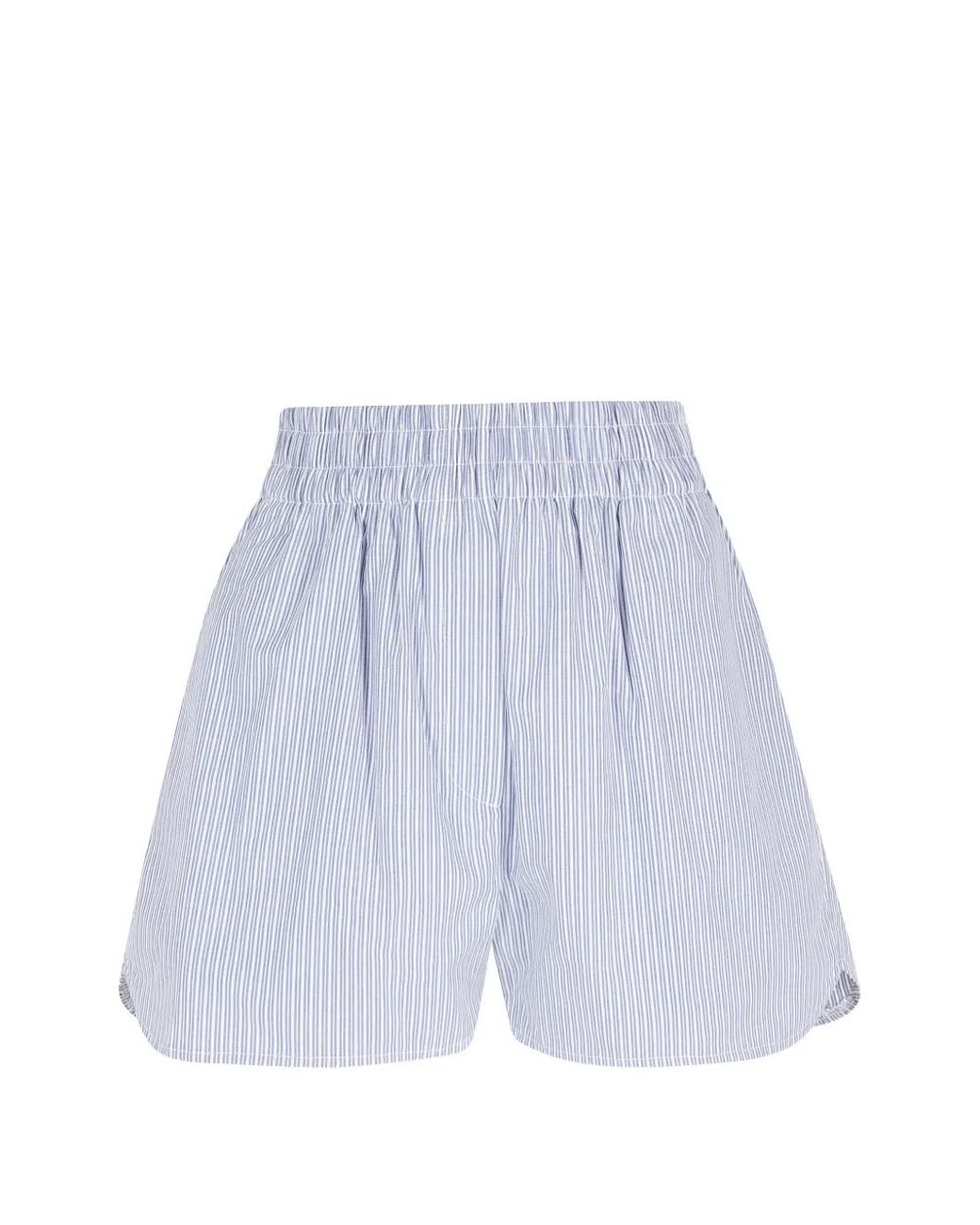 LA PISCINE Blue Striped Mini Shorts