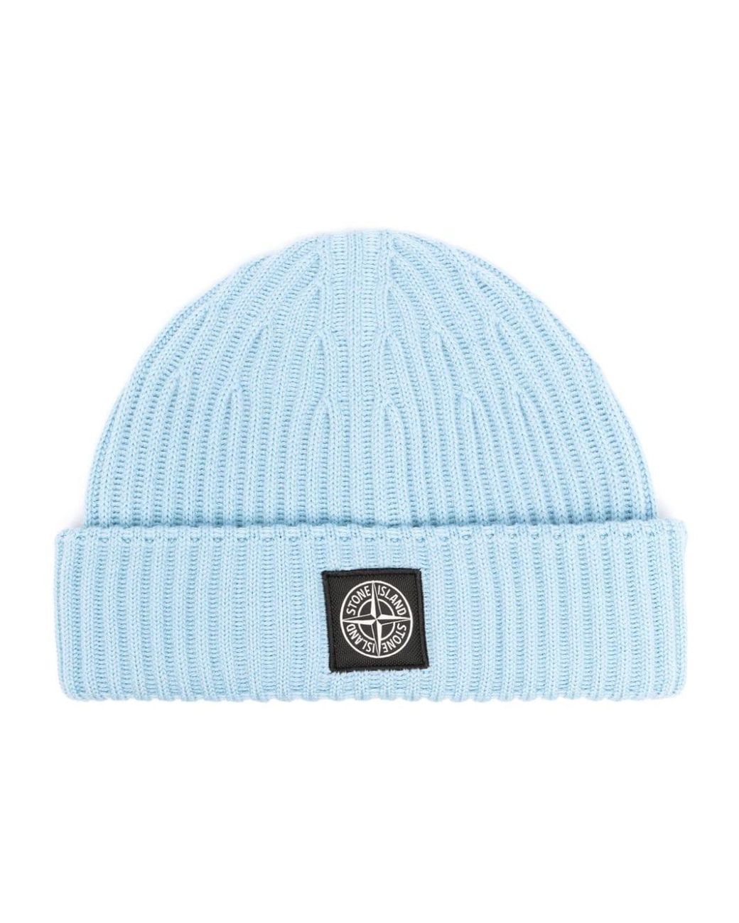 stone island beanie blue