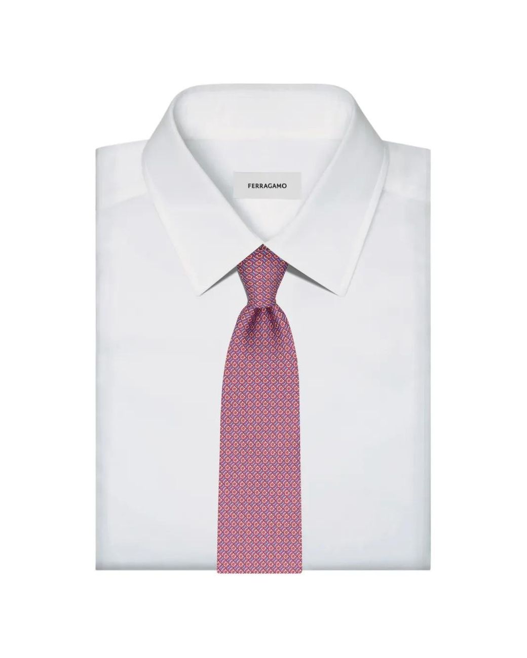 Ferragamo Purple Brackets Print Silk Tie for men