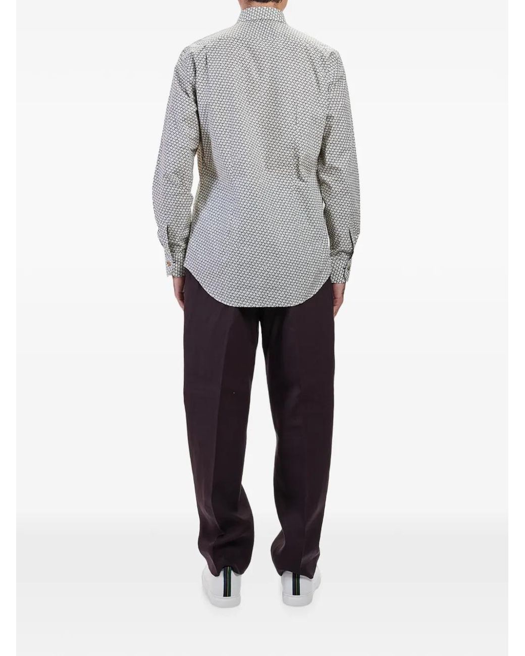 Paul Smith Gray Graphic-Print Shirt for men