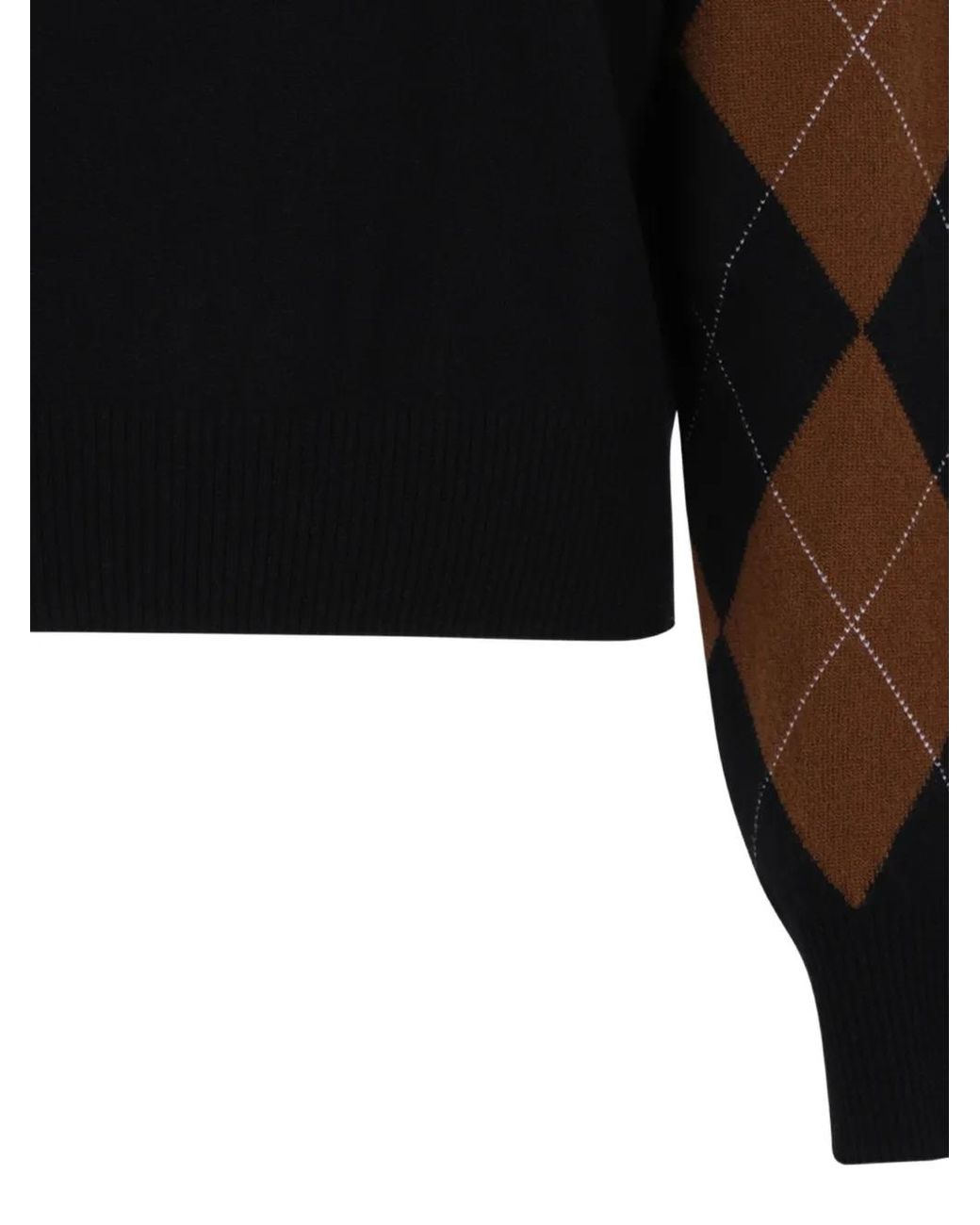 Douuod Black Pullover Mit Argyle-Muster