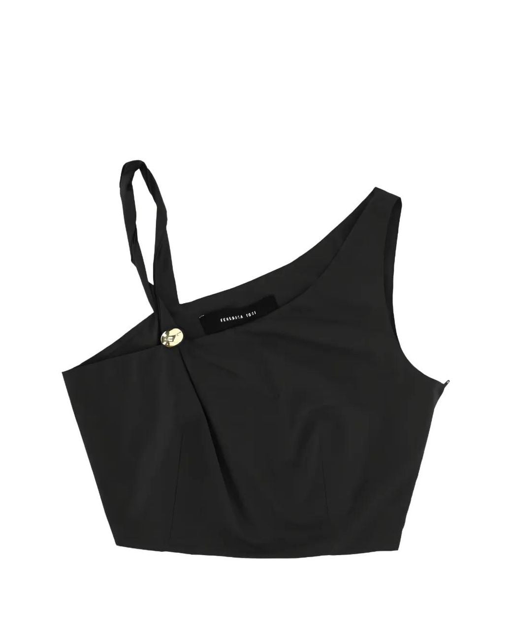 FEDERICA TOSI Black Asymmetric Blouse