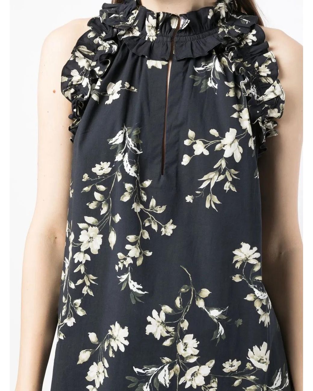 Bambah Black Josephine Floral-Print Blouse