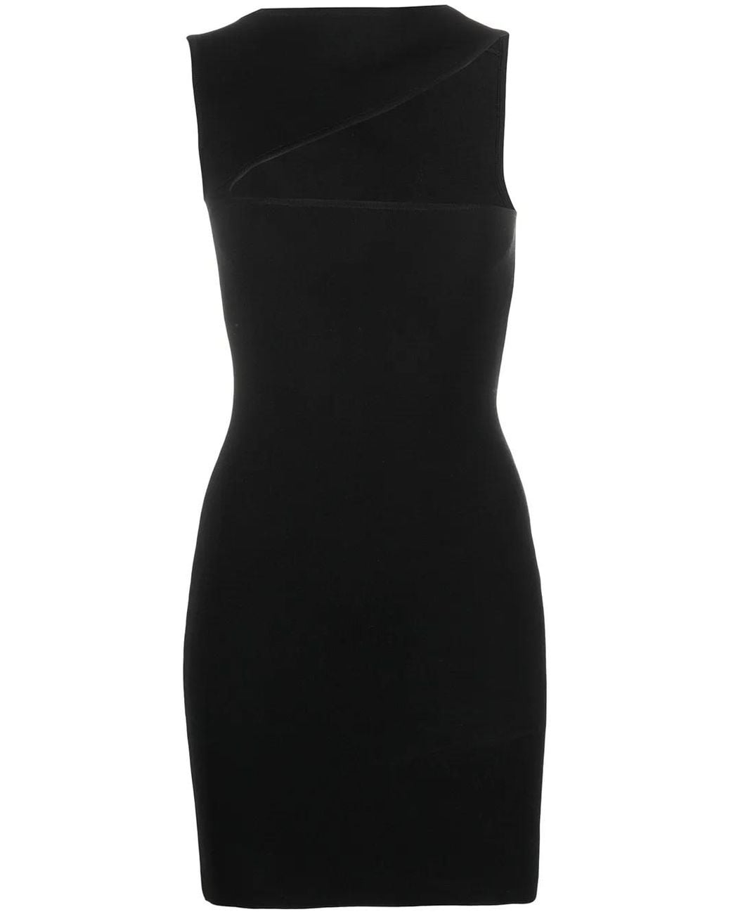 GAUGE81 Black One-Shoulder Cut-Out Fitted Dress
