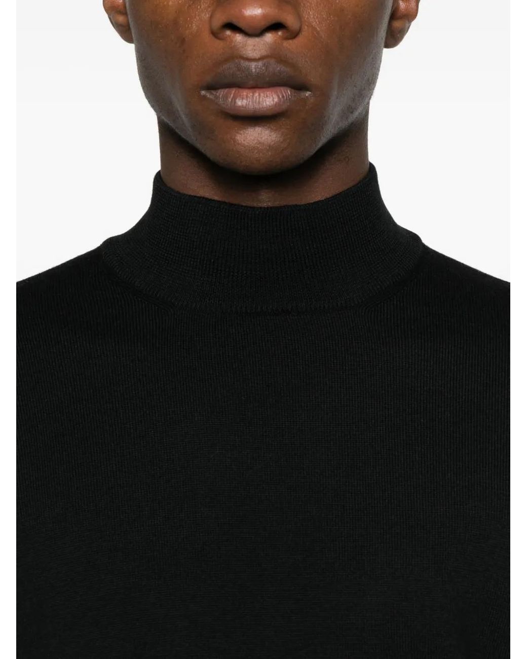 Tagliatore Black High-Neck Long-Sleeve Jumper for men