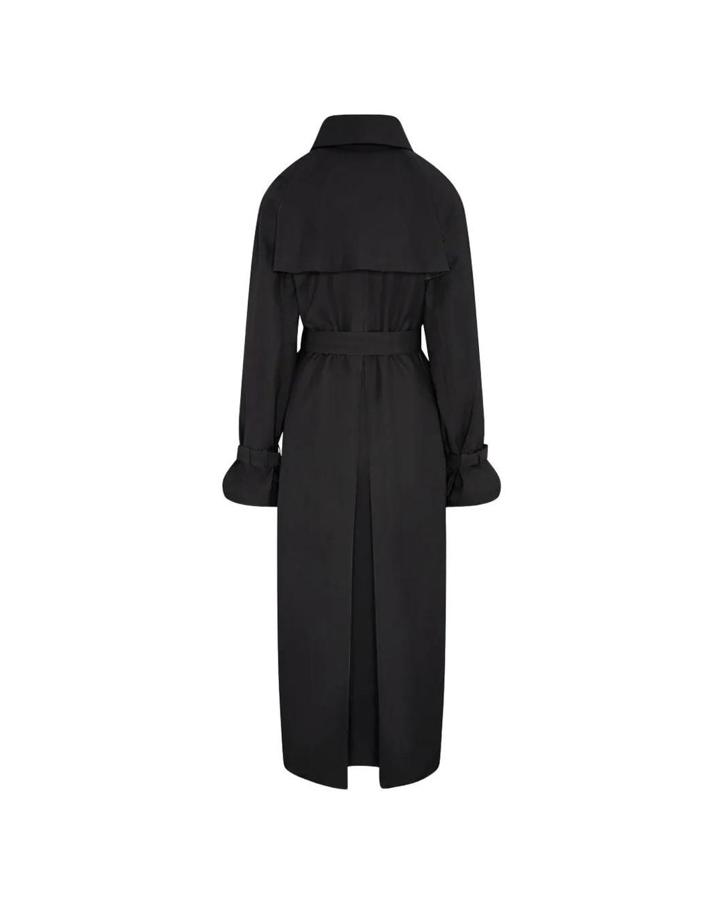 SRVC Studio Black Seren Double-Breasted Trench Coat