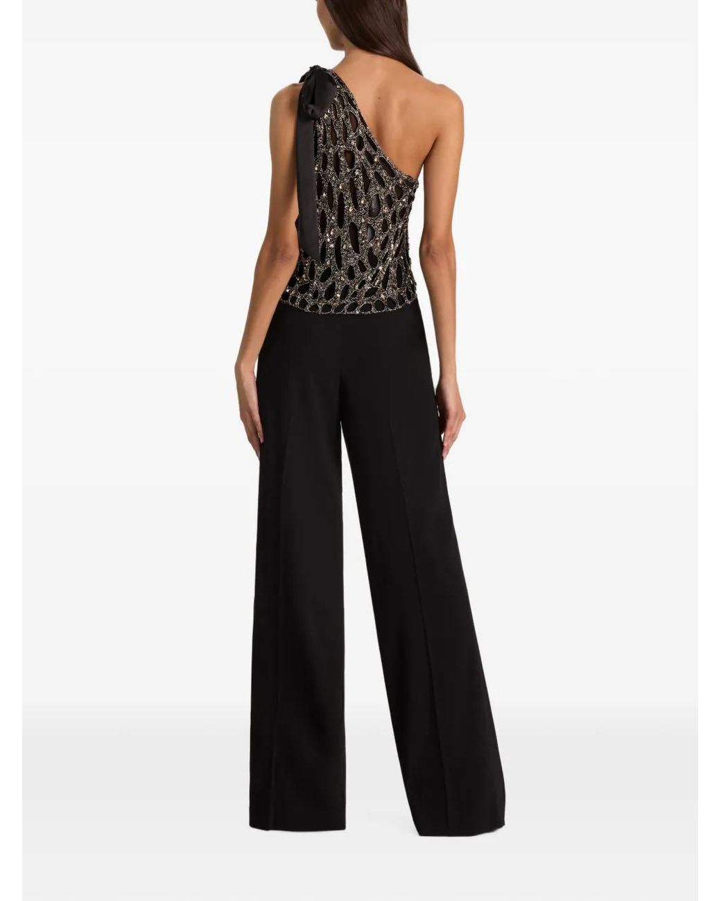 Alice + Olivia Black Yesenia Embellished Top