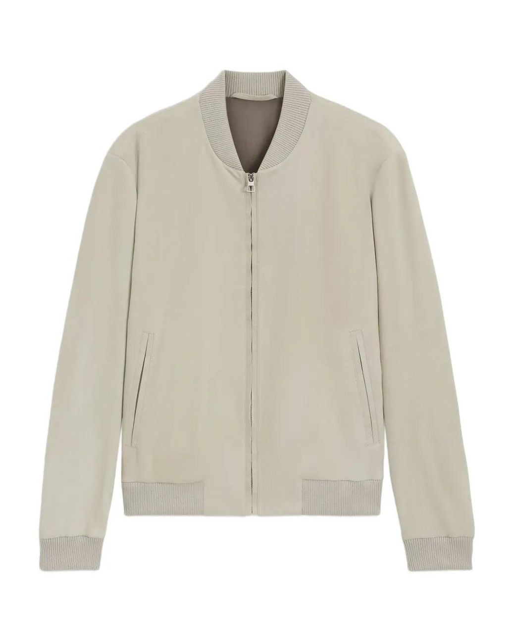 BOSS X David Beckham Leather Bomber Jacket in White for Men | Lyst