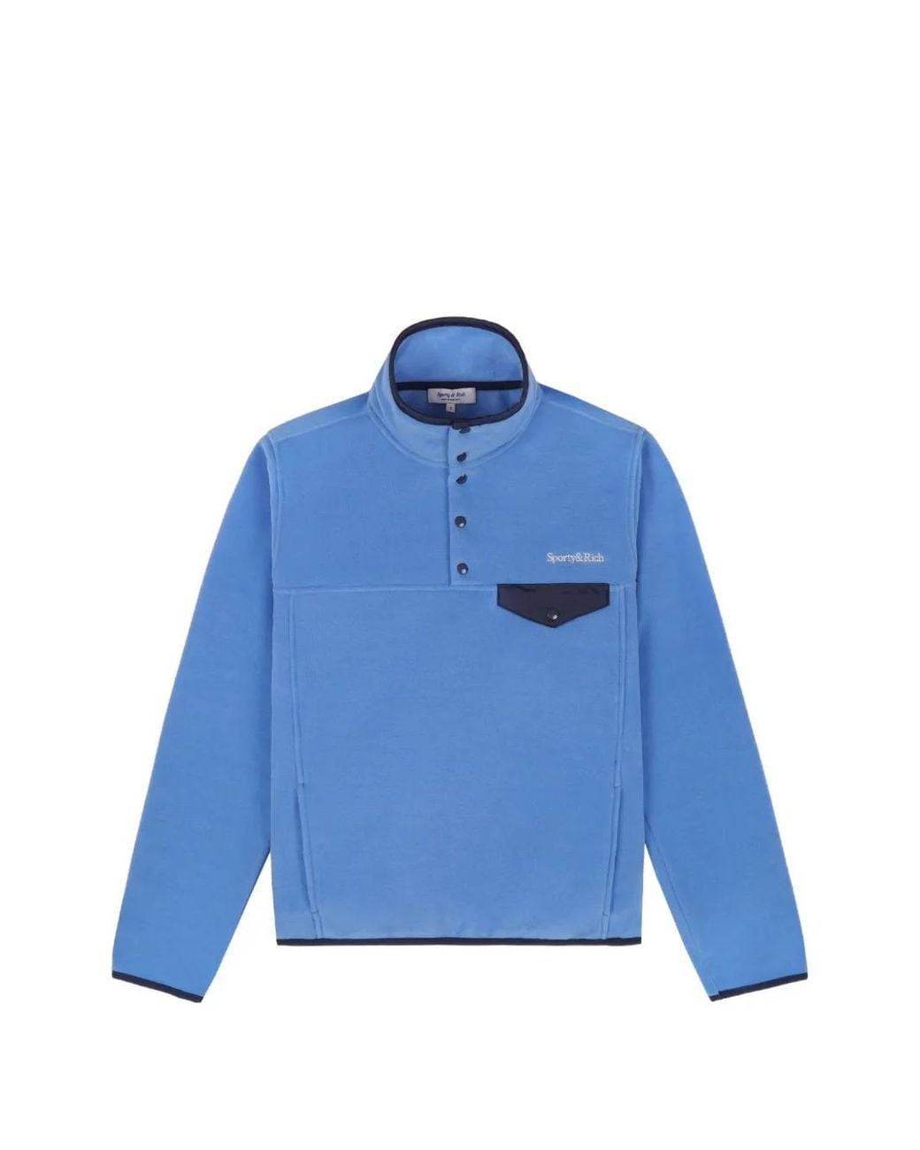 Sporty & Rich Blue Logo-Embroidered Jumper