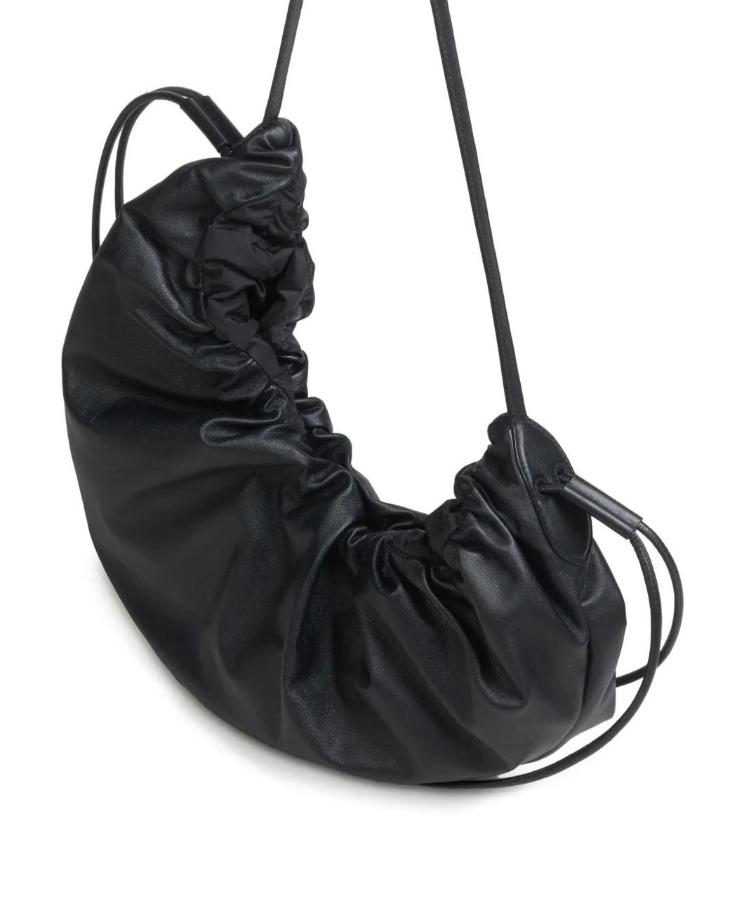 Marni Black Leather Scrunchie Medium Shoulder Bag for men
