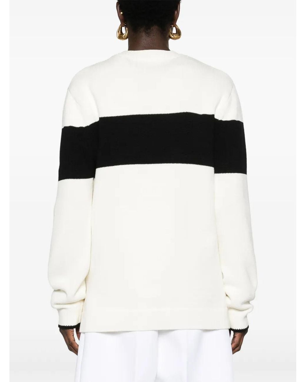 Totême Black Sweater With Striped Pattern