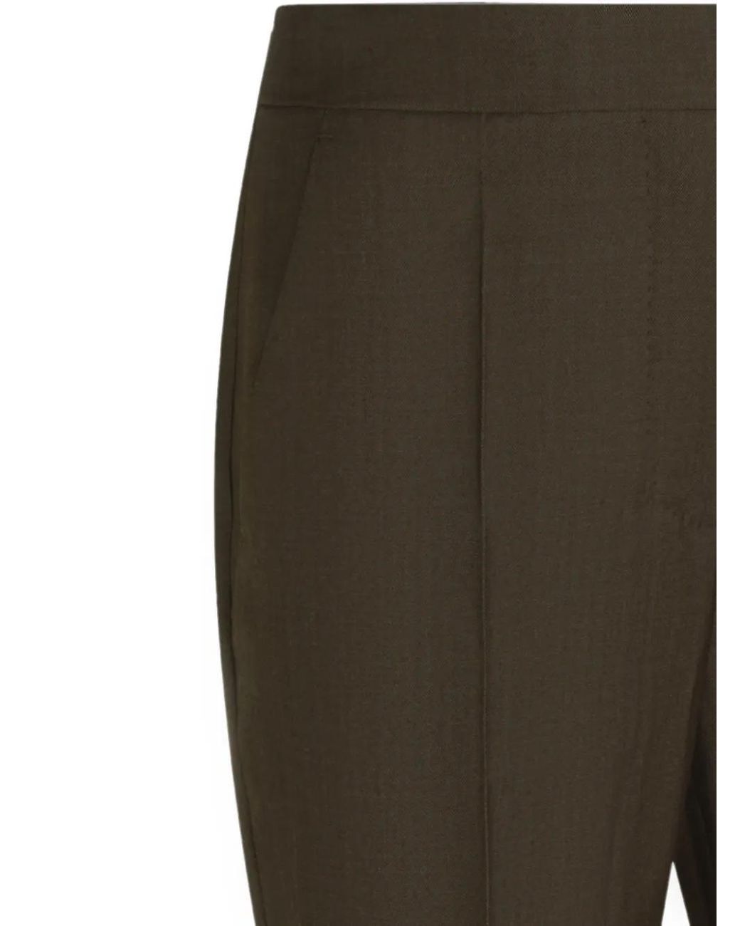 Max Mara Brown Pressed-Crease Tailored Trousers