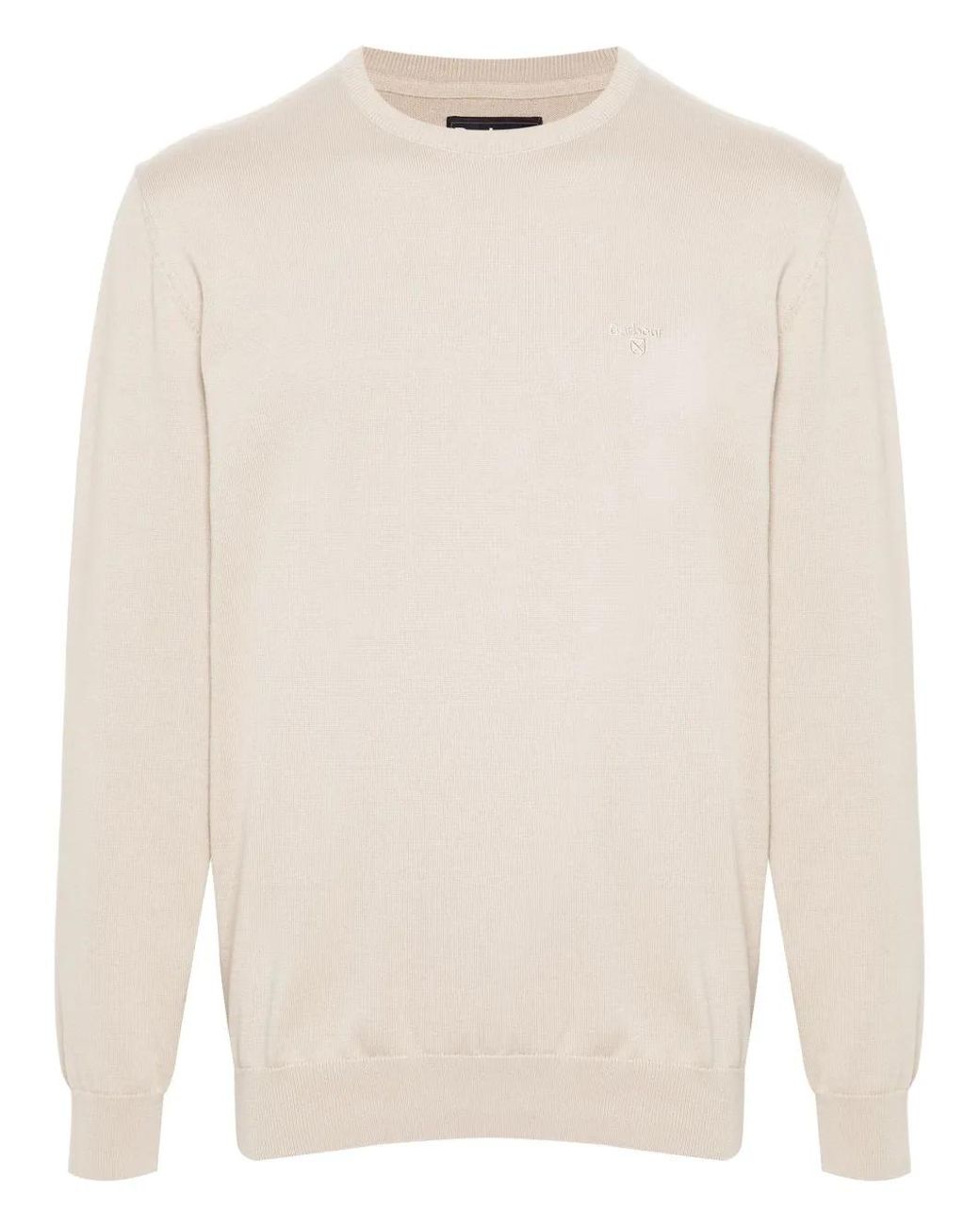 Barbour White Pima Cotton Jumper for men