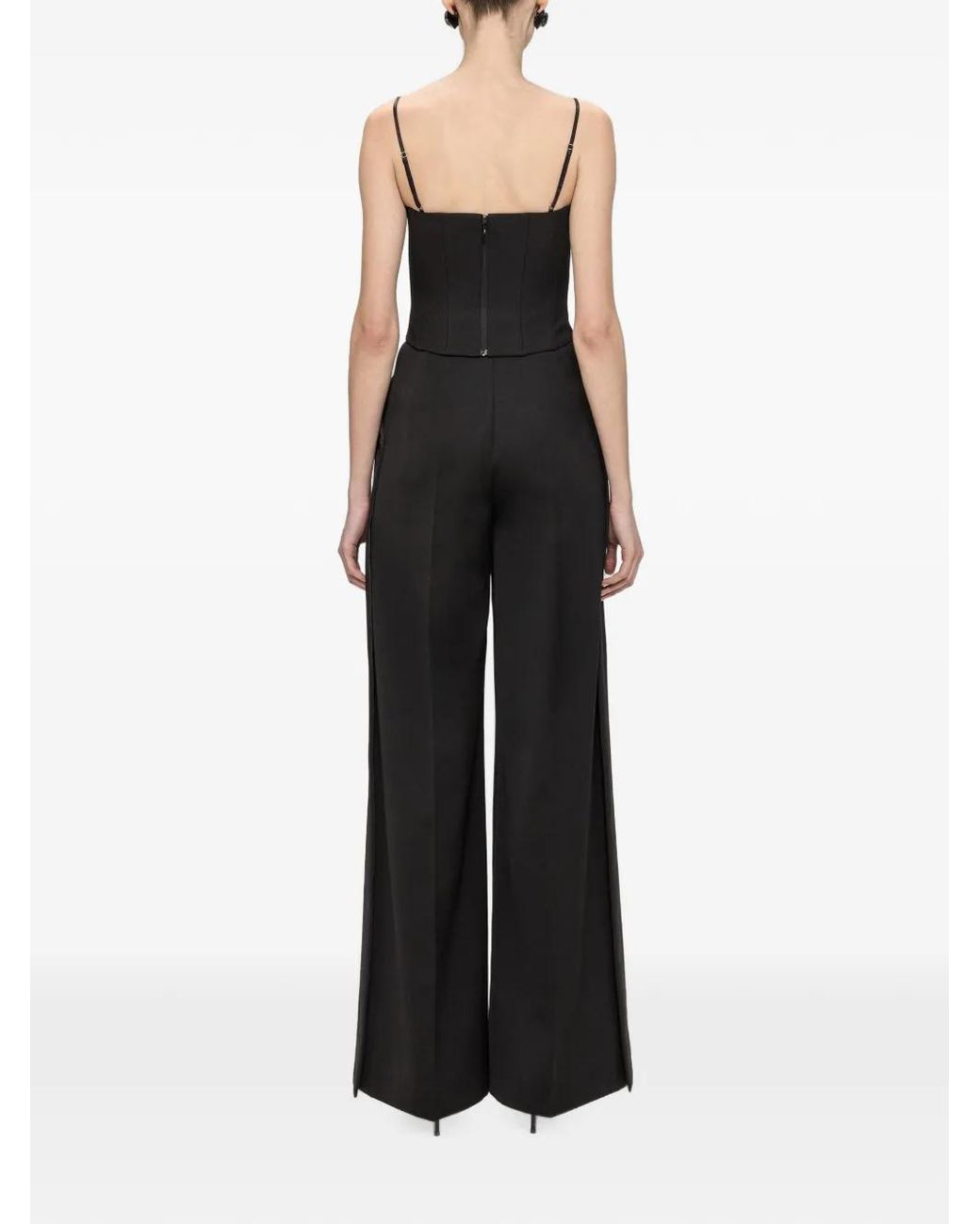 Nissa Black Wide-Leg Wool Pants