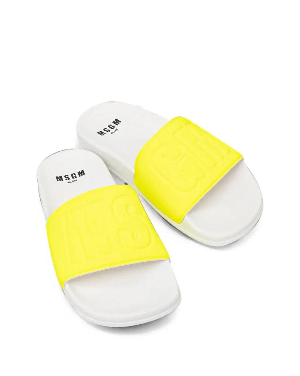 MSGM Yellow Embossed-Logo Slides