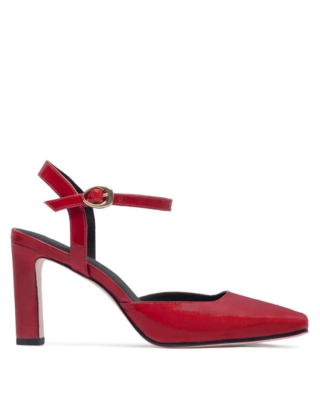 Bernardo Red 80Mm Ankle-Strap Heeled Pumps