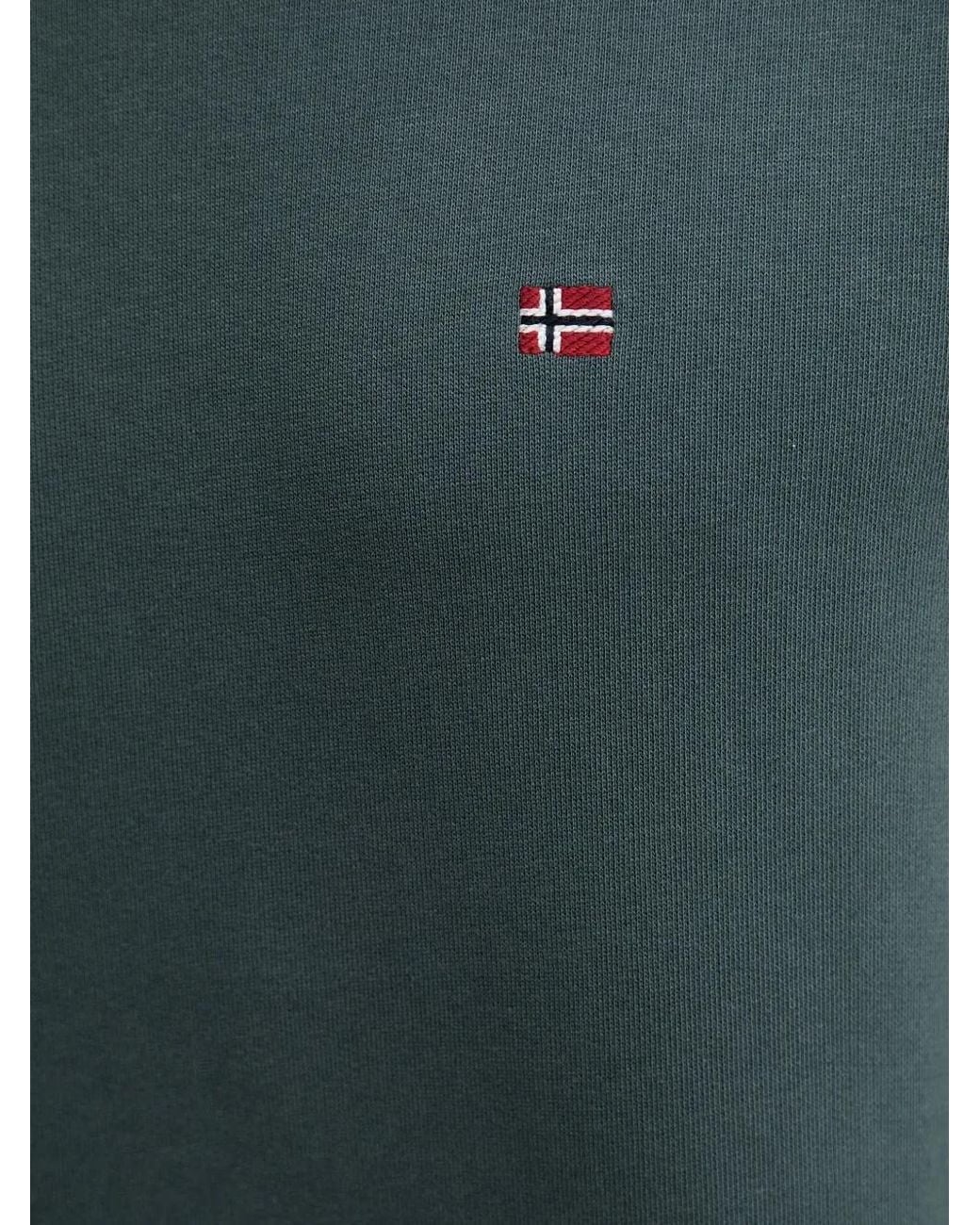 Napapijri Green Sweat Balis À Patch Logo for men