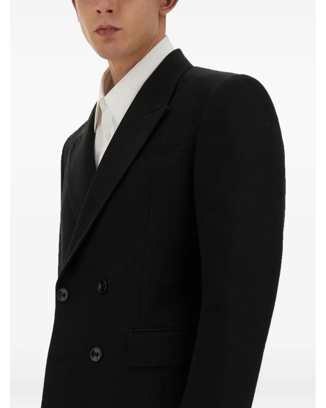 McQueen Black Double-Breasted Tailored Blazer for men