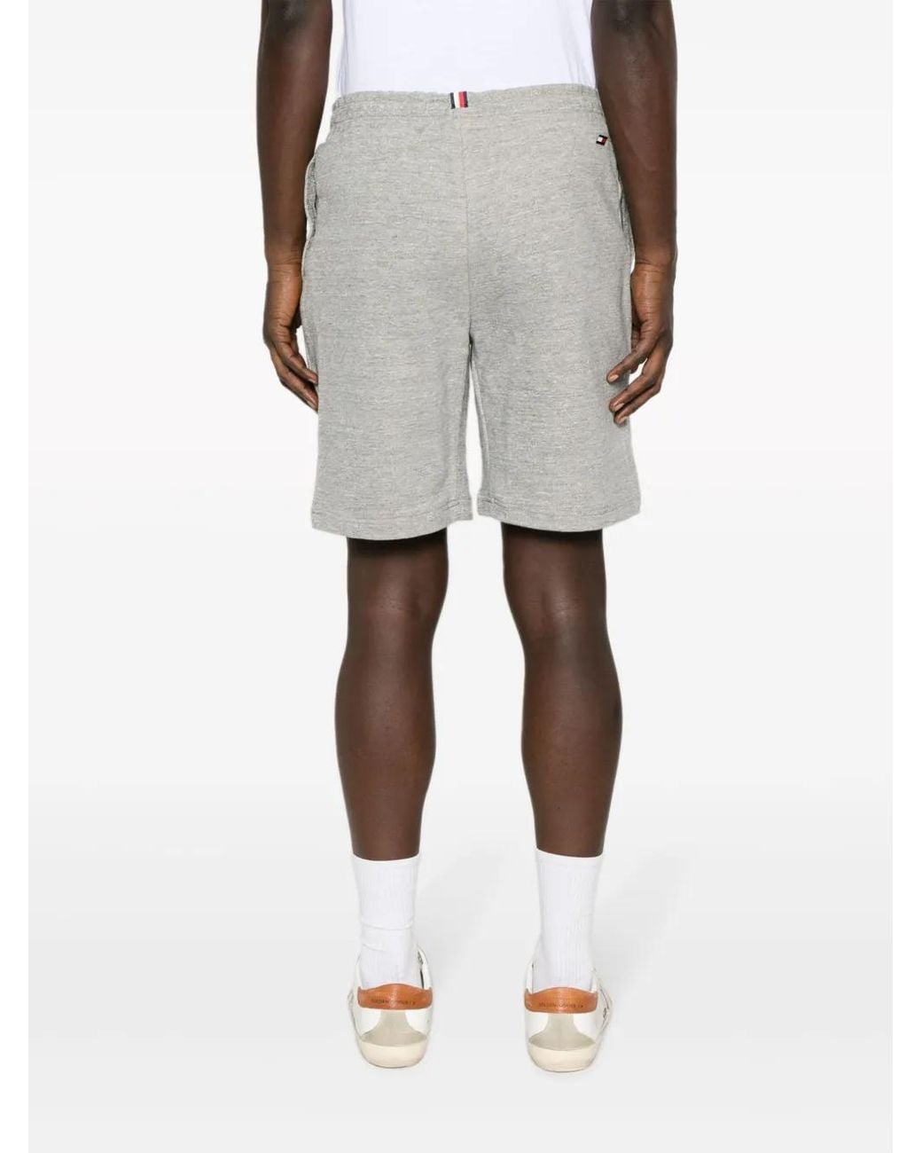 Tommy Hilfiger Gray Logo-Print Track Shorts for men