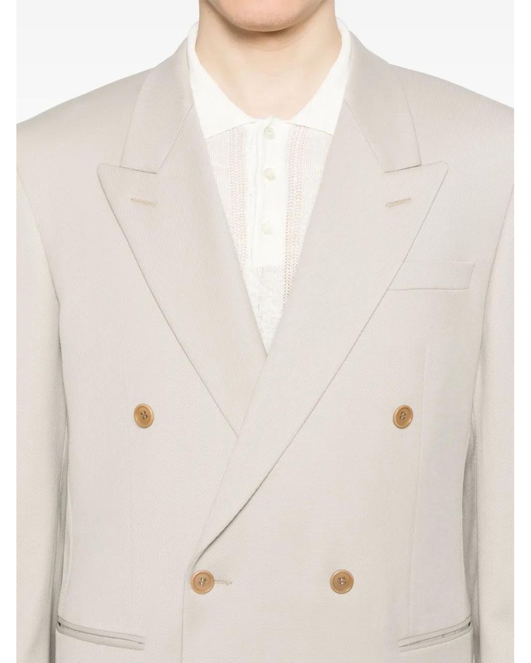sunflower White 90's Double-Breasted Blazer for men