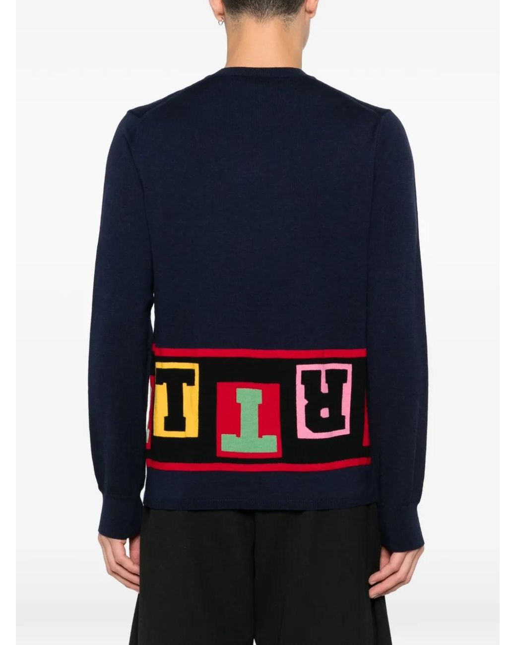 Comme des Garçons Blue Crew-Neck Sweater for men