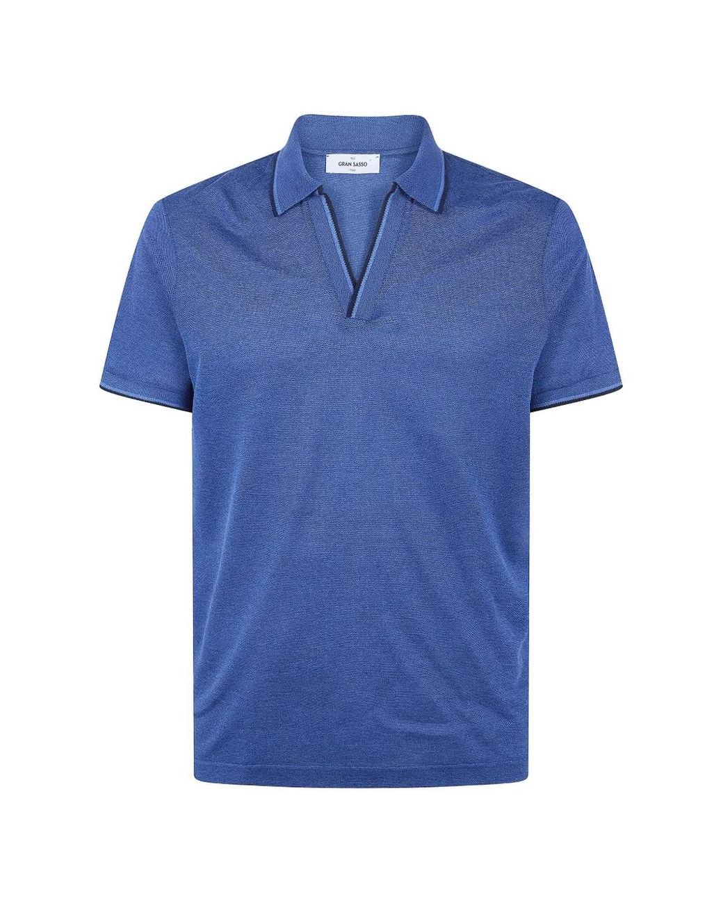 Gran Sasso Blue V-Neck T-Shirt for men