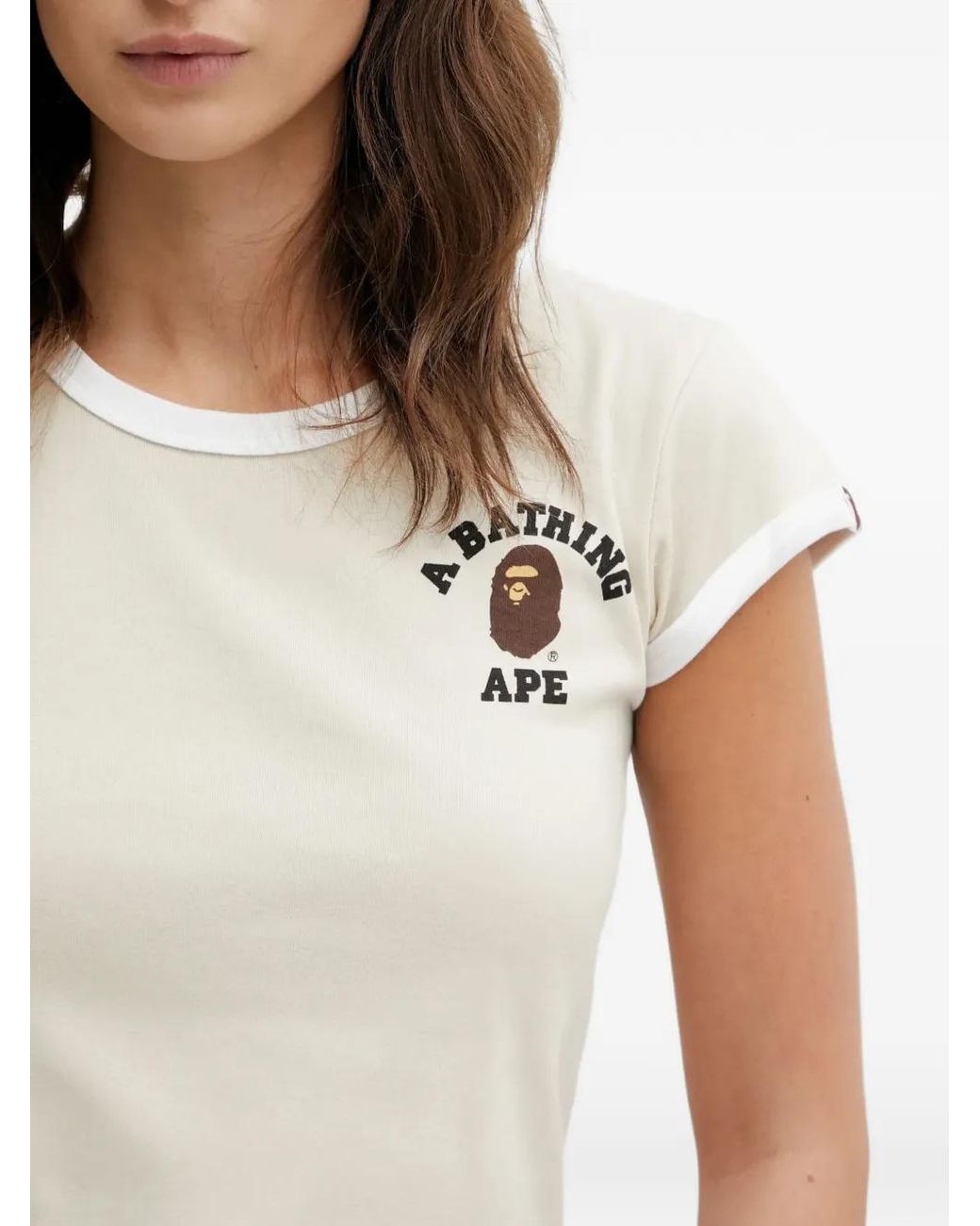 A Bathing Ape Brown Logo-Print T-Shirt