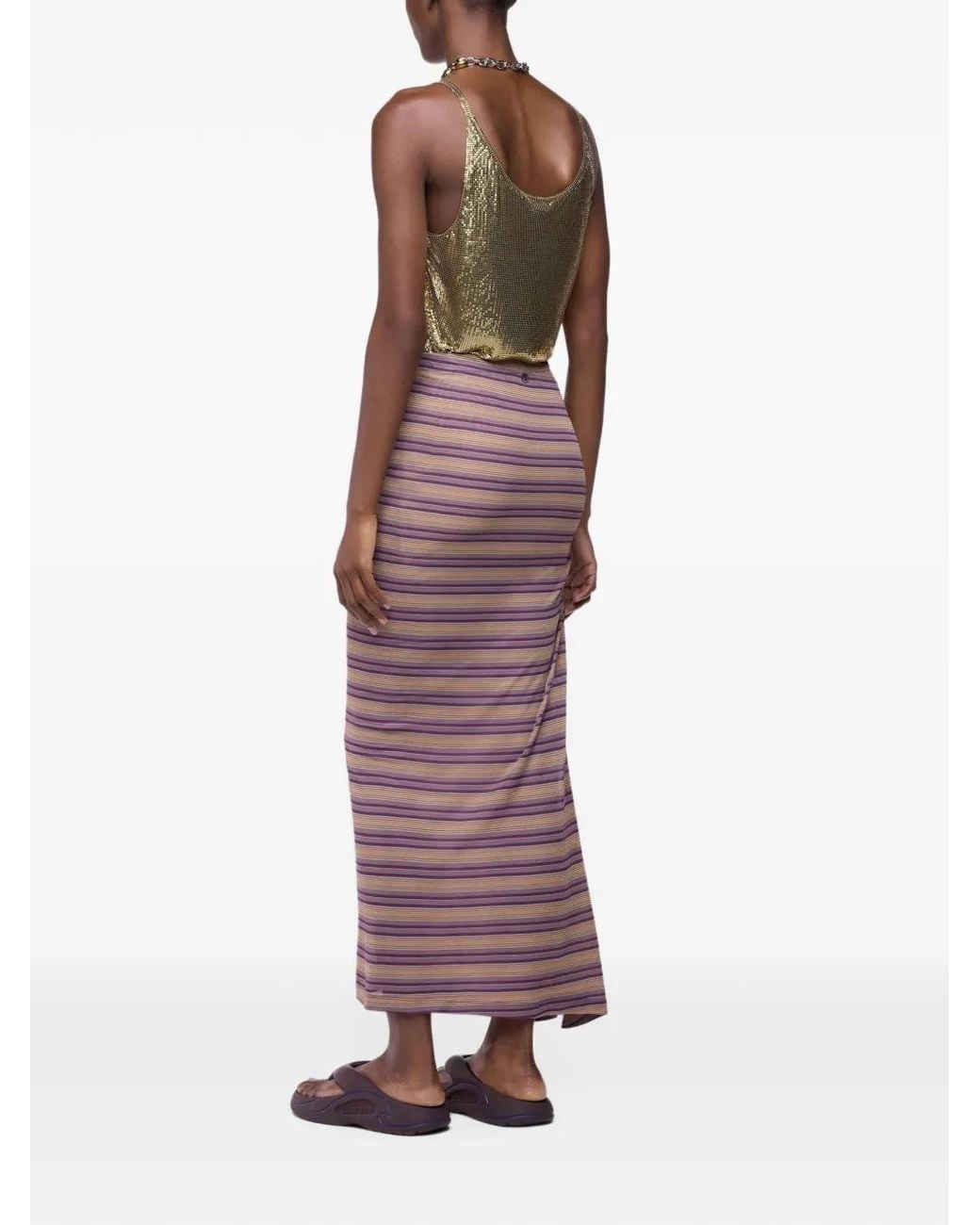Gonna Lunga A Righe di Rabanne in Purple