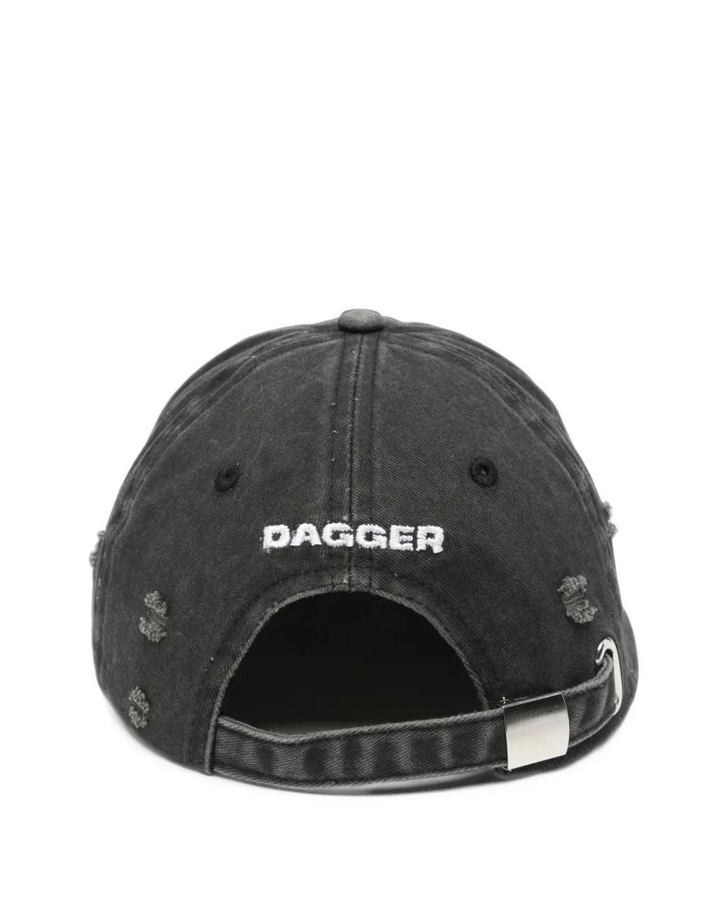 DAGGER Gray Distressed Embroidered Baseball Cap for men