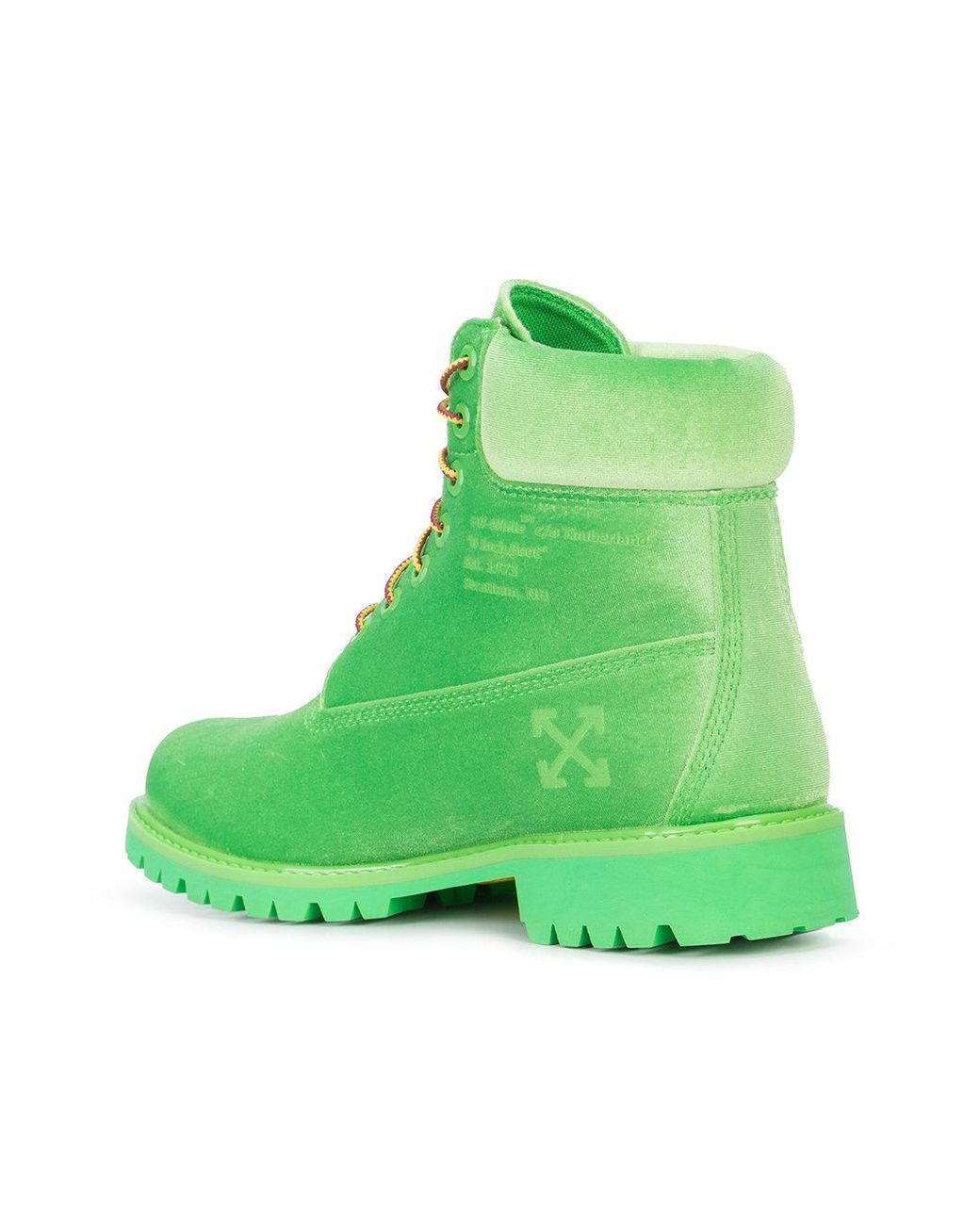 Off-White c/o Abloh X Timberland Velvet Boots in Green for Men | Lyst