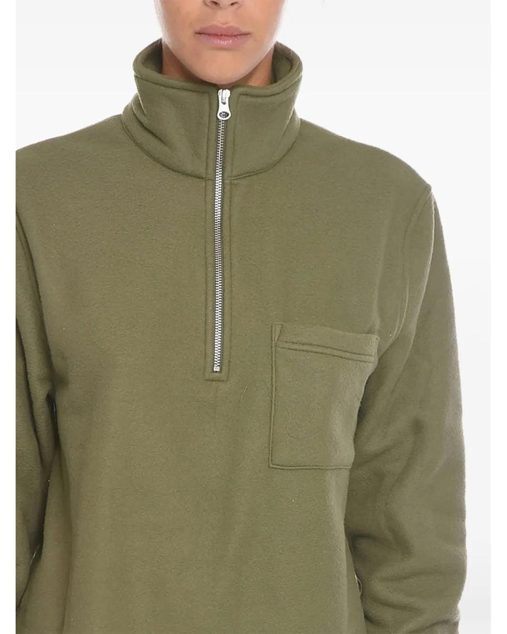 Samsøe & Samsøe Green Pull À Poche Poitrine Zippée