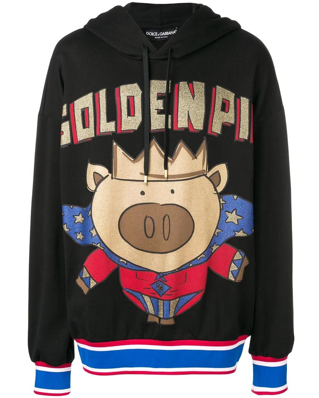 Dolce & Gabbana Black Golden Pig Hoodie for men
