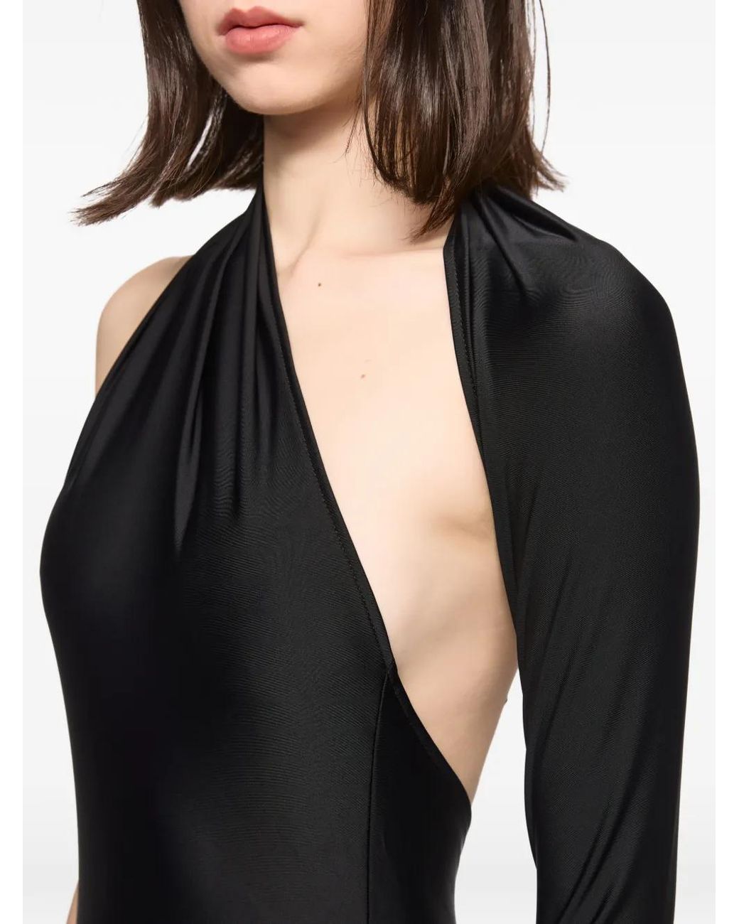 Atu Body Couture Black One-Shoulder Cut-Out Maxi Dress