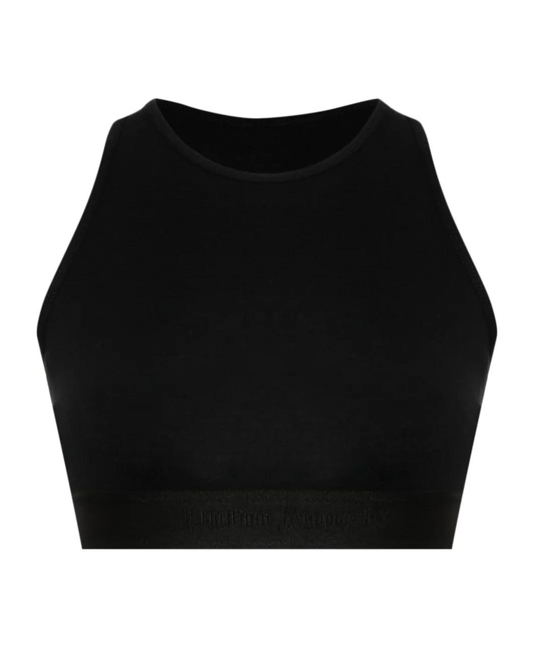 Palm Angels Black Logo-Tape Racerback Bralette