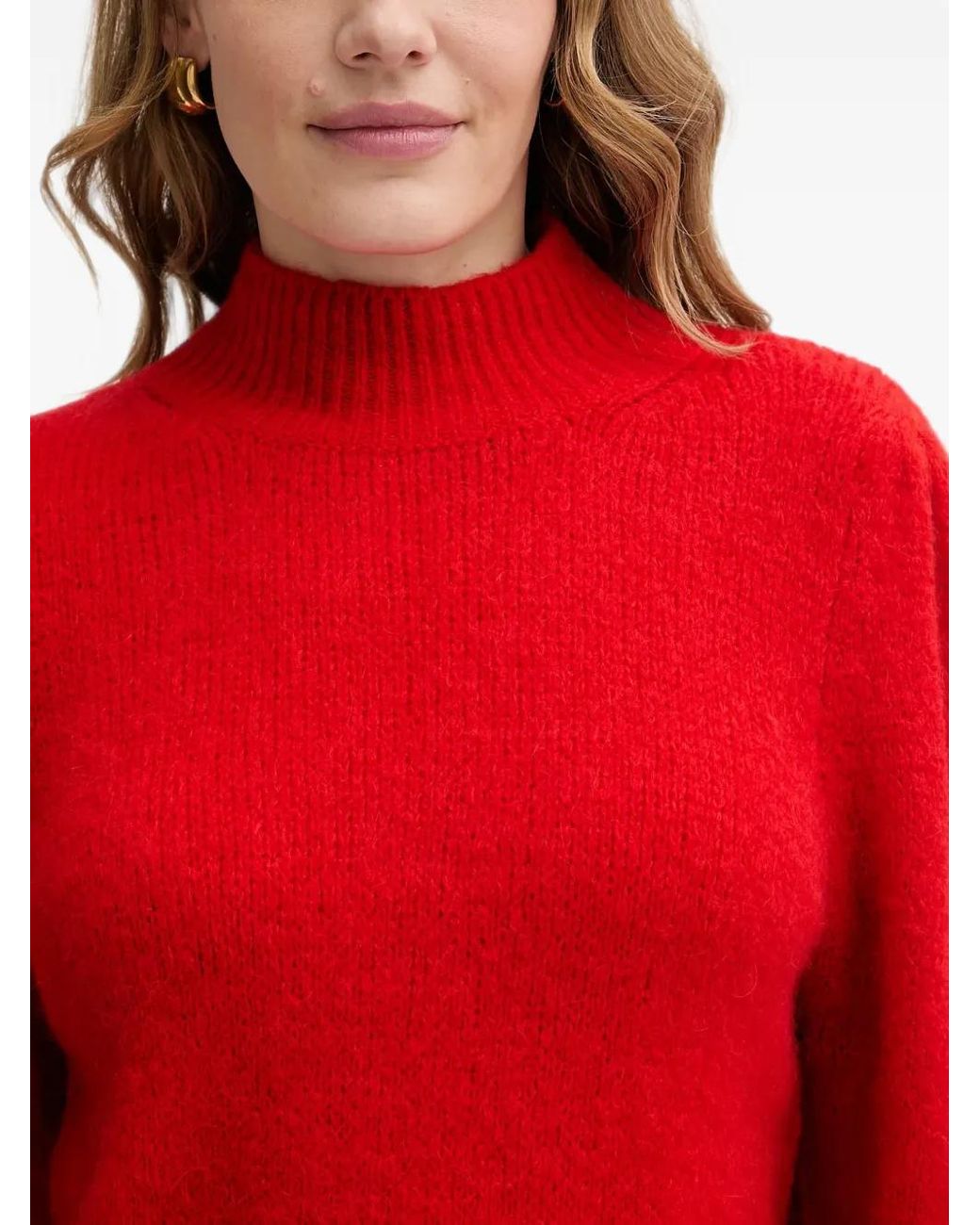 Morgan Red High-Neck Sweater