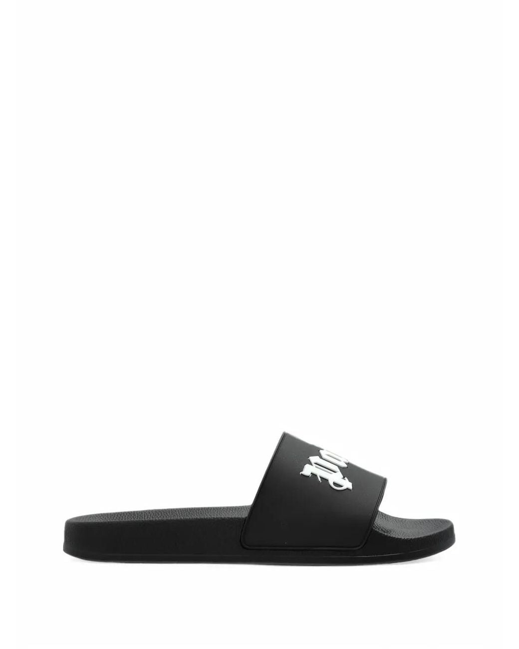 Palm Angels Black Logo-Print Slides for men