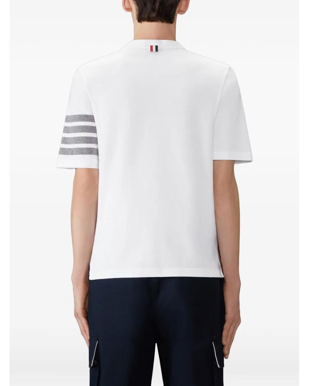 Thom Browne Blue Cotton T-Shirt for men