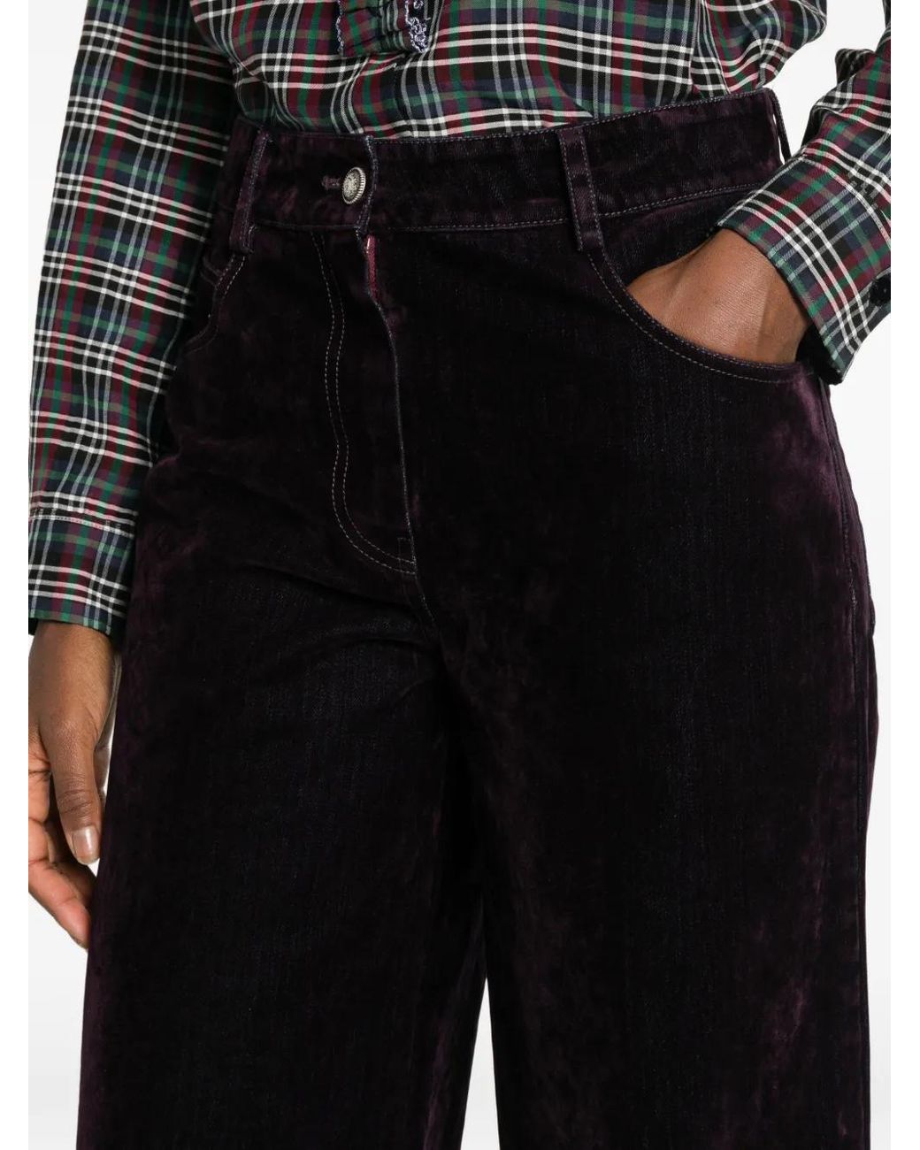 Forte_forte White Flocked Wide-Leg Jeans