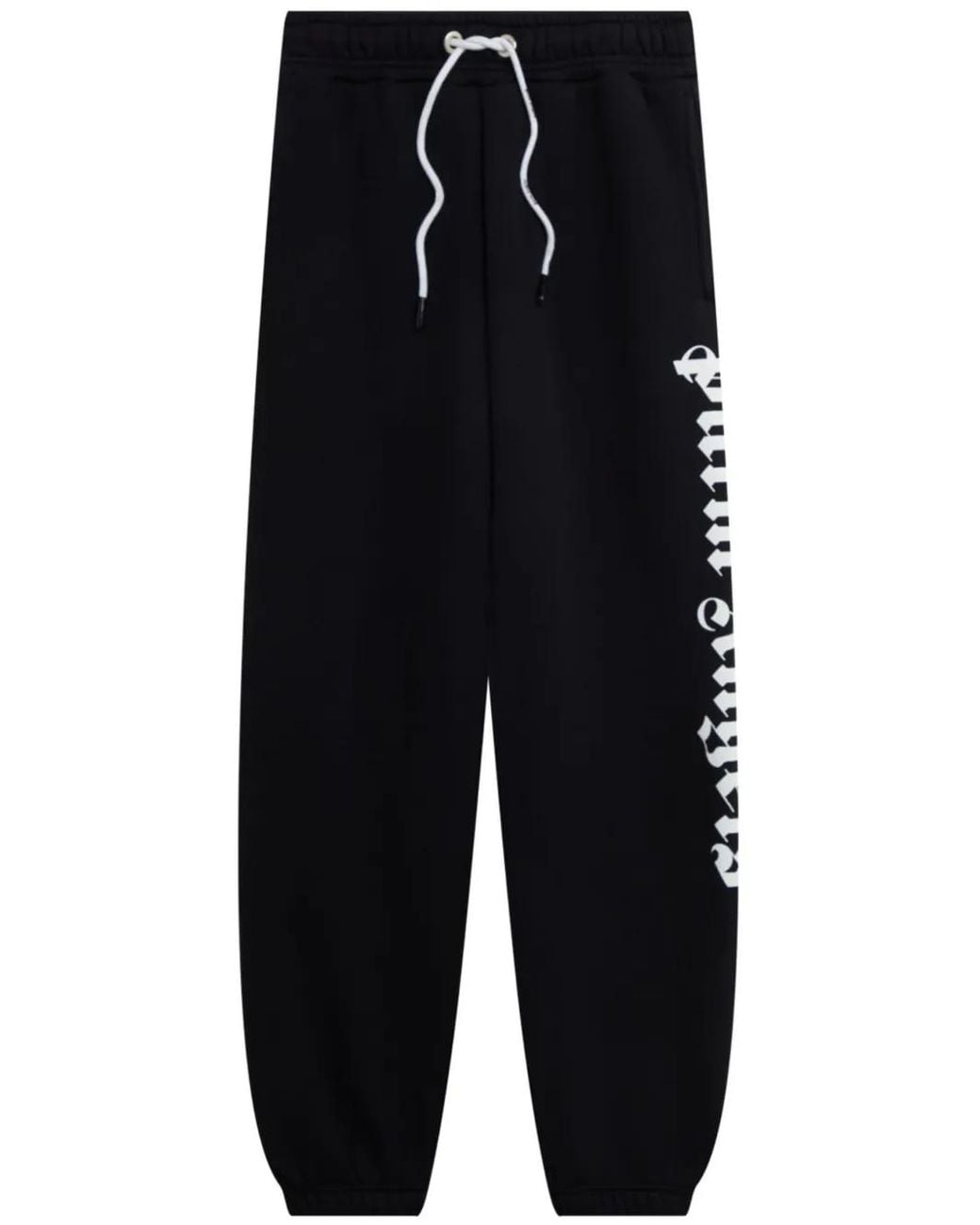 Palm Angels Black Logo-print Drawstring Sweatpants for men