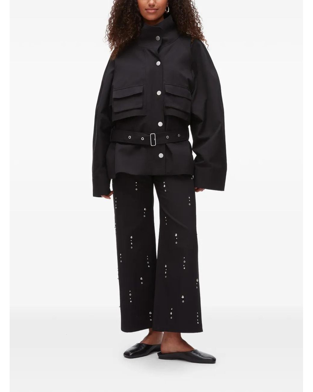3.1 Phillip Lim Black Belted Pocket Jacket