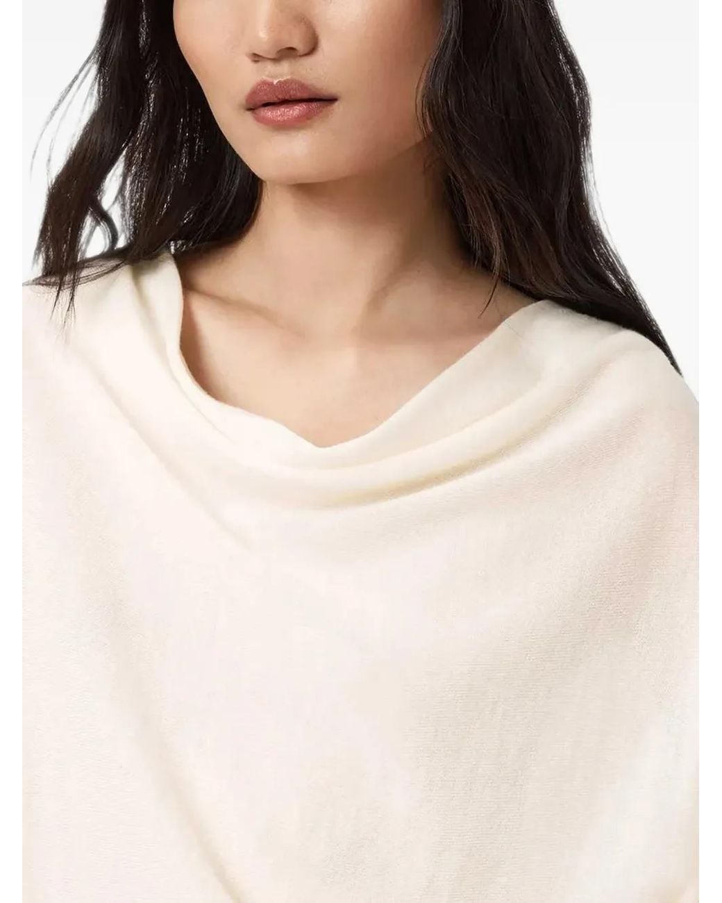AllSaints White Ridley Cowl-Neck Sweater
