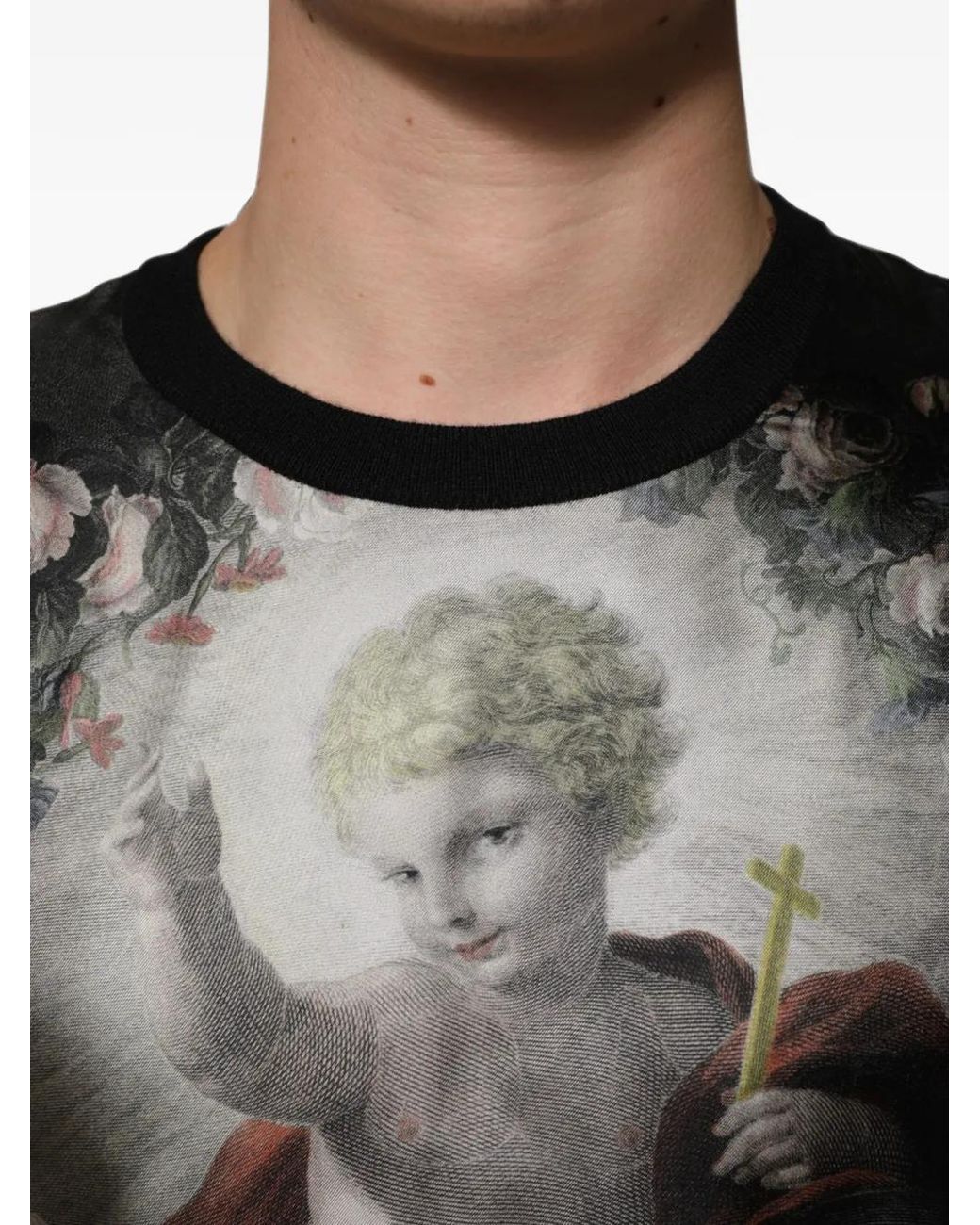 Dolce & Gabbana Black Graphic-Print Sweater
