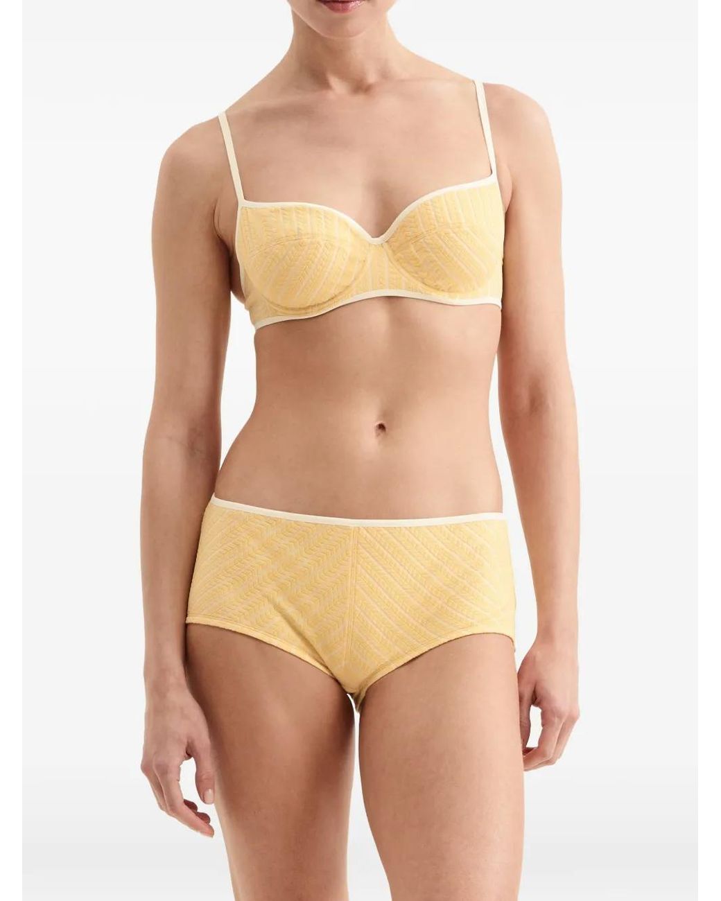 Eres Natural Coconut Striped Bikini Bra