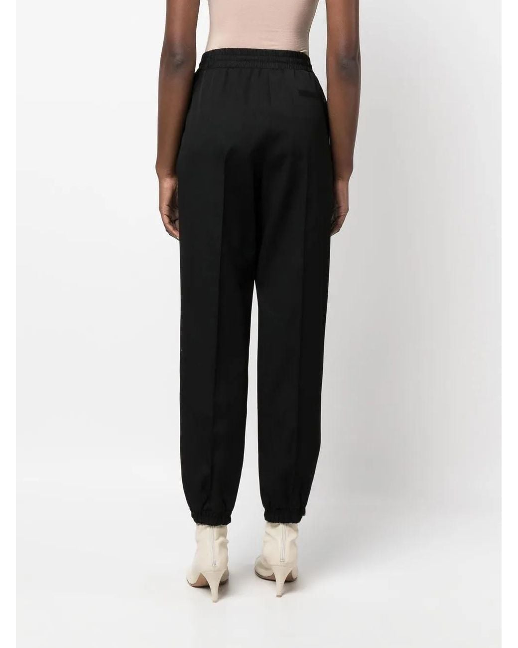 Jil Sander Black Drawstring-Fastening Waist Trousers