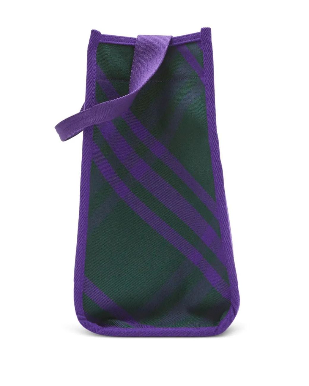Borsa Tote Con Motivo A Quadri di Burberry in Purple da Uomo