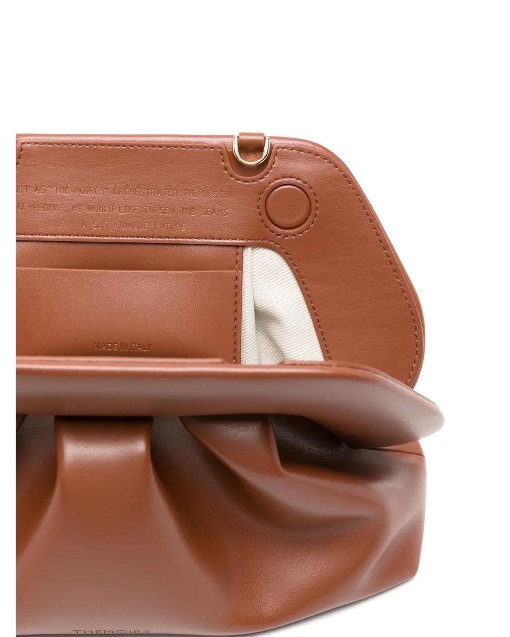 THEMOIRÈ Brown Bios Ruched Clutch Bag