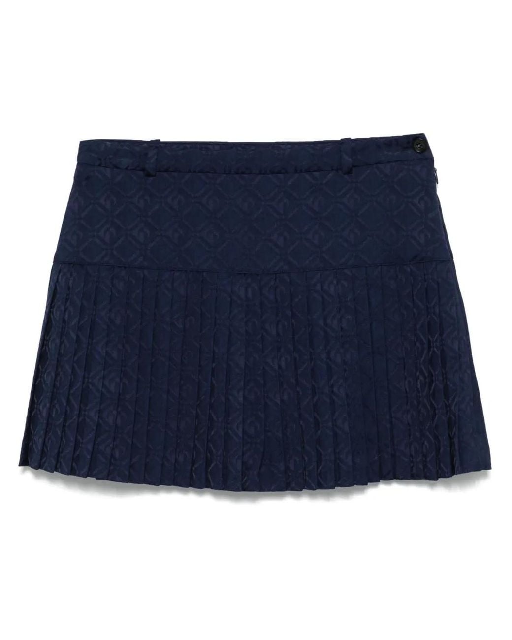 MARINE SERRE Blue Moon Diamond-Jacquard Plaetd Mini Skirt