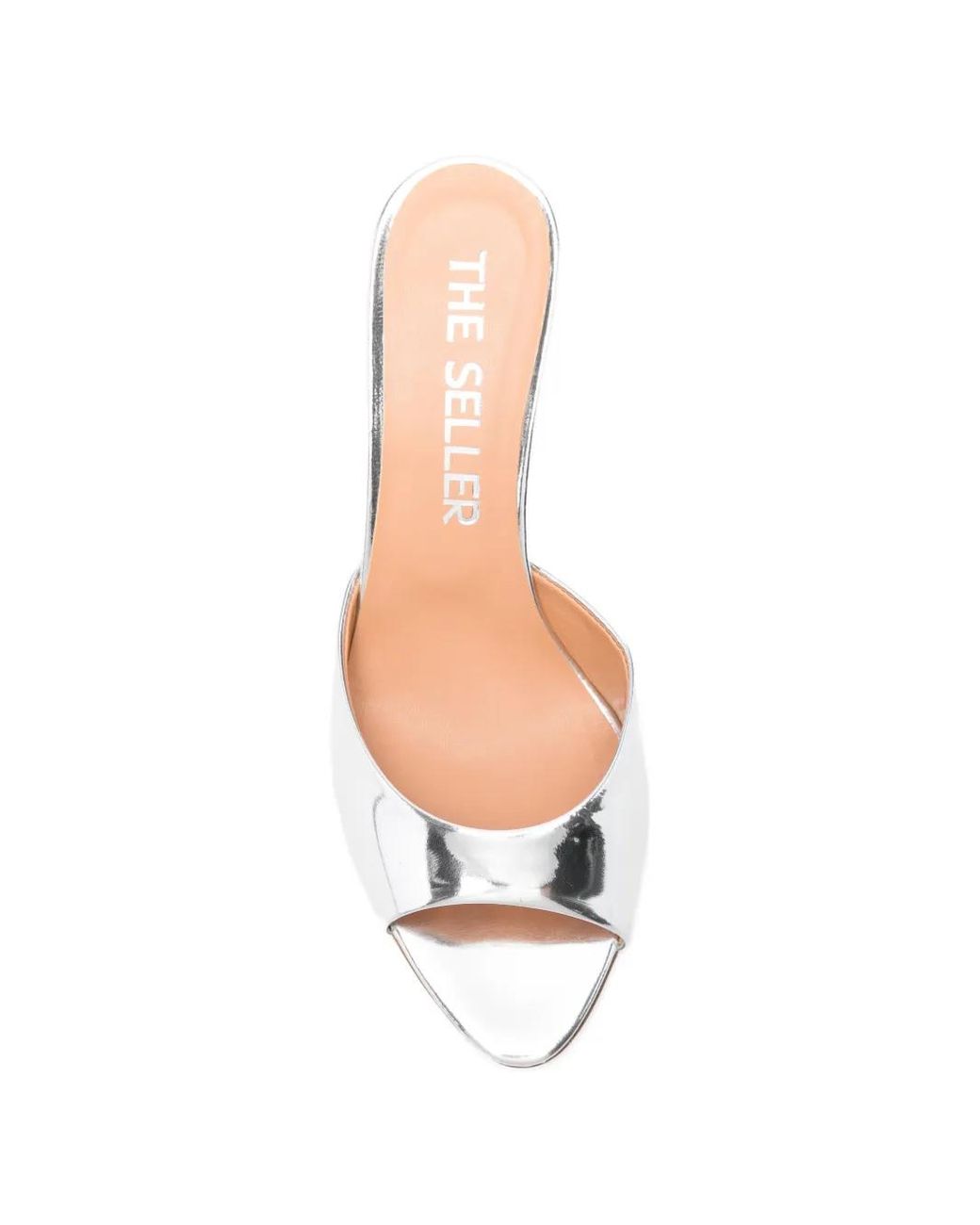 The Seller White Metallic Open-Toe Mules