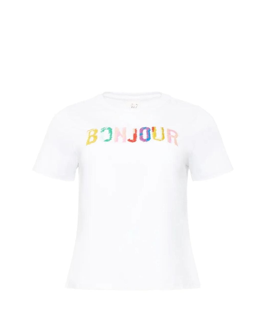 Cinq À Sept White Bonjour Scribble-Print T-Shirt